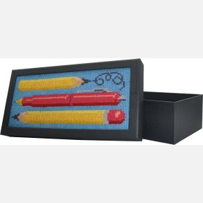 ske med blyanter, alle materialer til denne pung