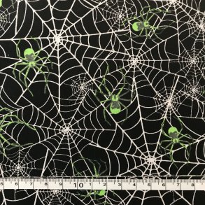 Patchworkstof, spindelvv Halloween