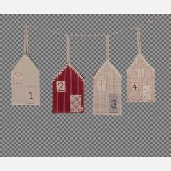 Adventskalender med 4 huse