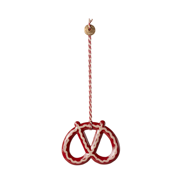 Metal ornament kringle med strib