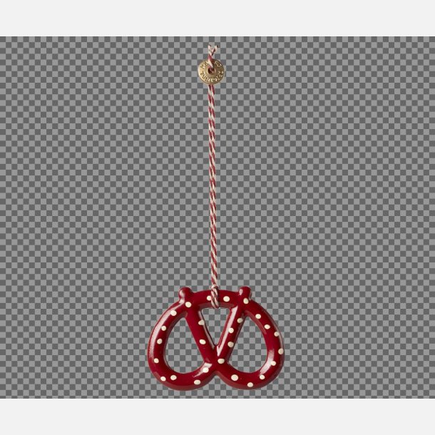 Metal ornament kringle med prikker