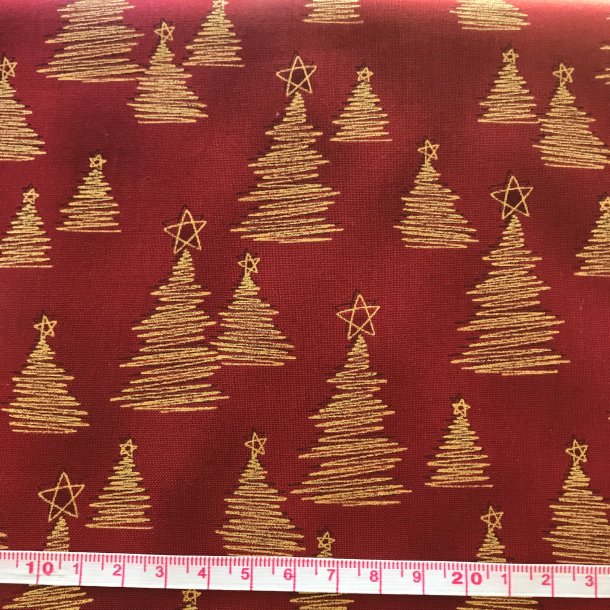 julestof rød med guld