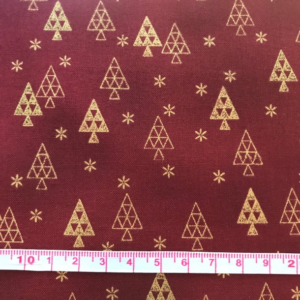 julestof rød med guld