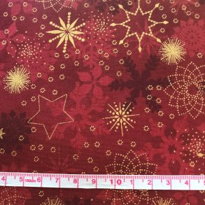 julestof rd med guld