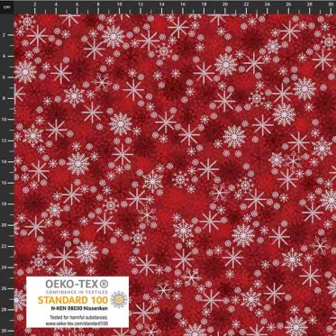 julestof rød med sølv