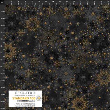 julestof sort med guld