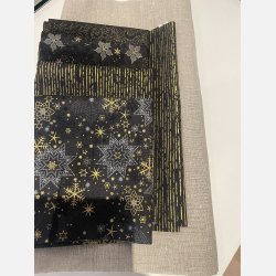 Lber med julekugler, sykit. sort/guld