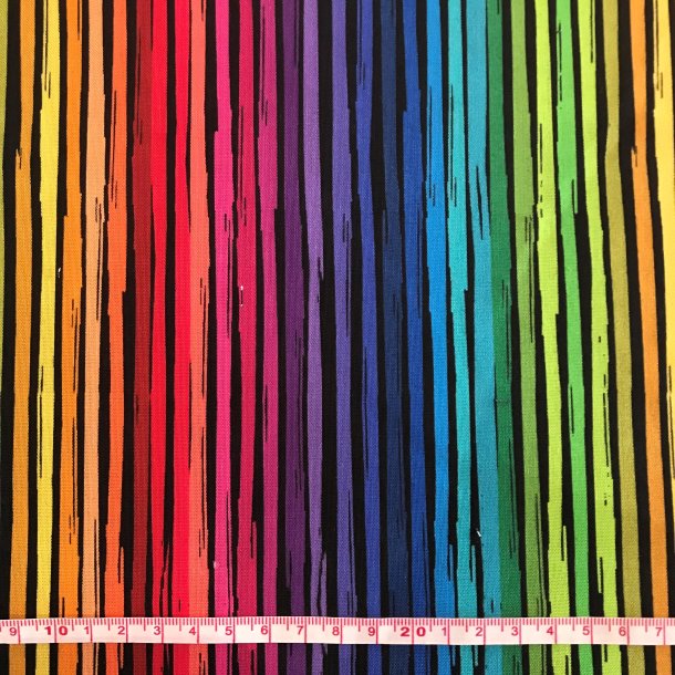 Striber i regnbuefarver med sort