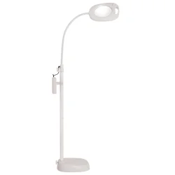 Gulvlampe LED med lup - 3 i 1 hvid