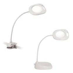 Gulvlampe LED med lup - 3 i 1 hvid