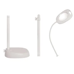Gulvlampe LED med lup - 3 i 1 hvid