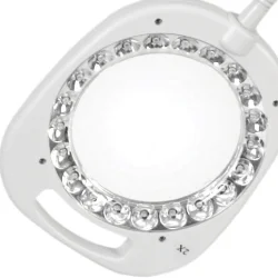 Gulvlampe LED med lup - 3 i 1 hvid