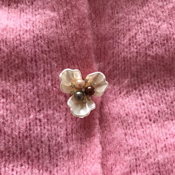 Clip on knapper, stor blomst