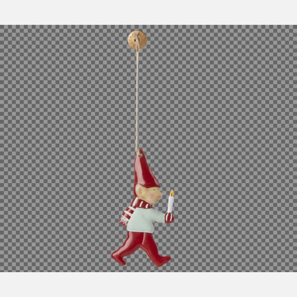 Metal ornament nisse med stearinlys