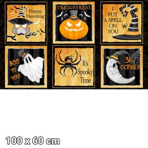 Patchworkstof, panel, Halloween