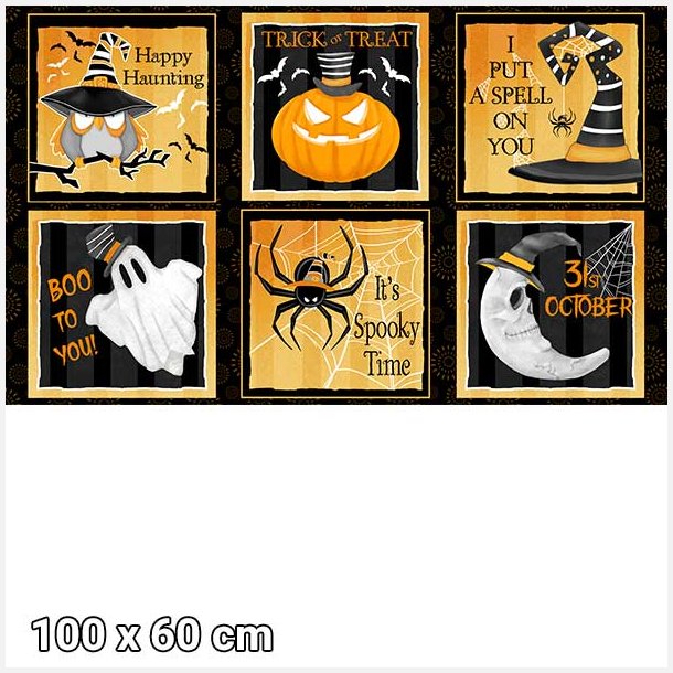 Patchworkstof, panel, Halloween